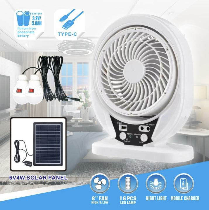 Abanico Solar con Bocina