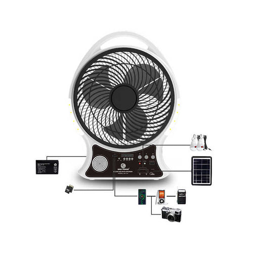 Abanico Solar con Bocina